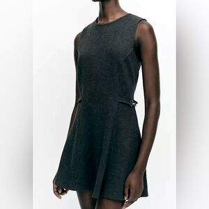 NWT Zara Grey Side Buckle Dress